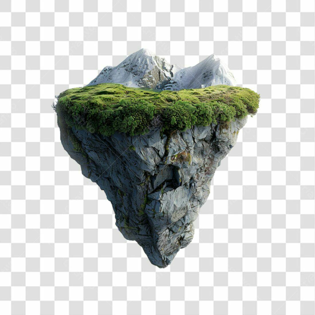 Elemento PNG com fundo transparente Ilha flutuante