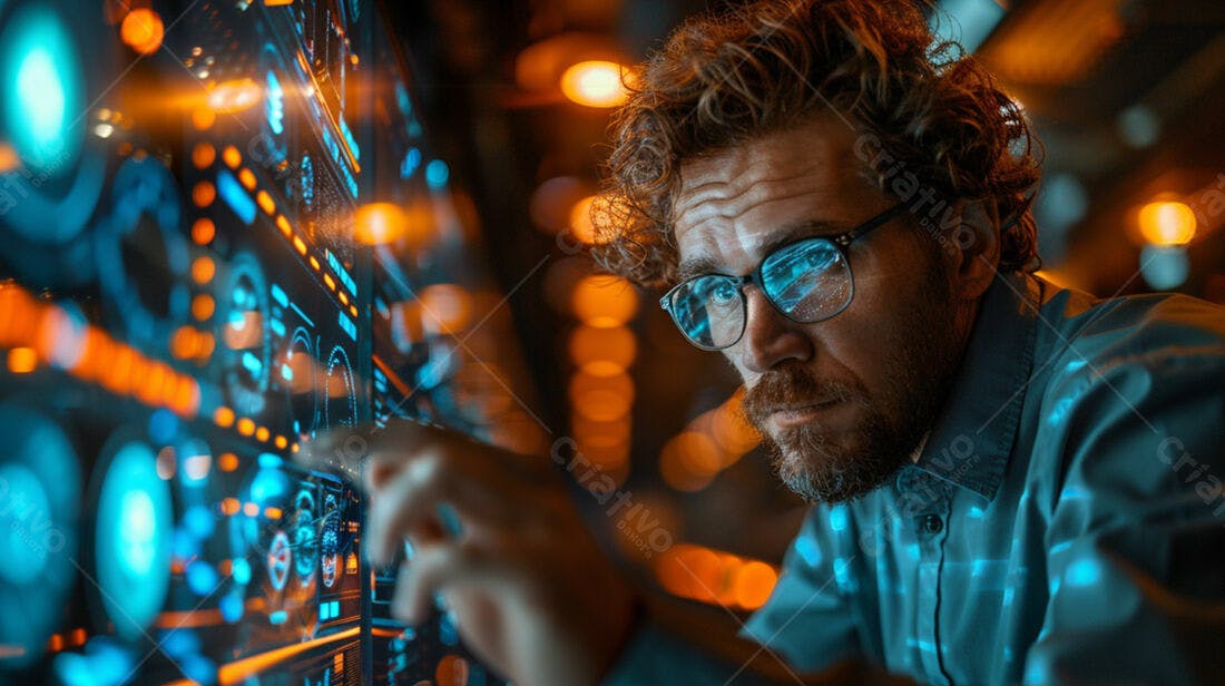 Programador analisando dados digitais