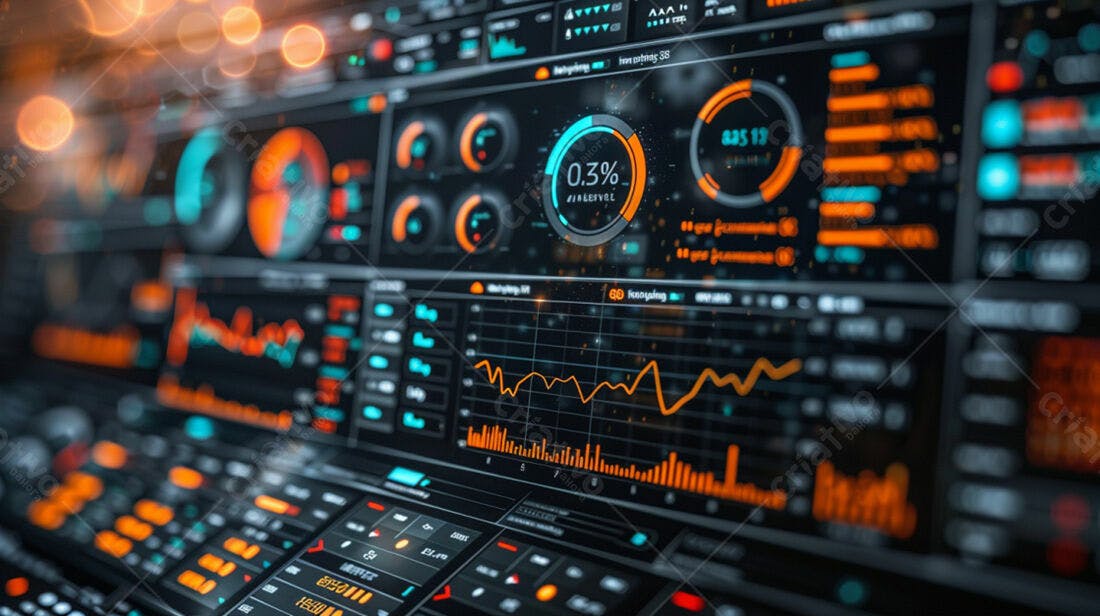 Painel de dados digitais gráficos tecnologia