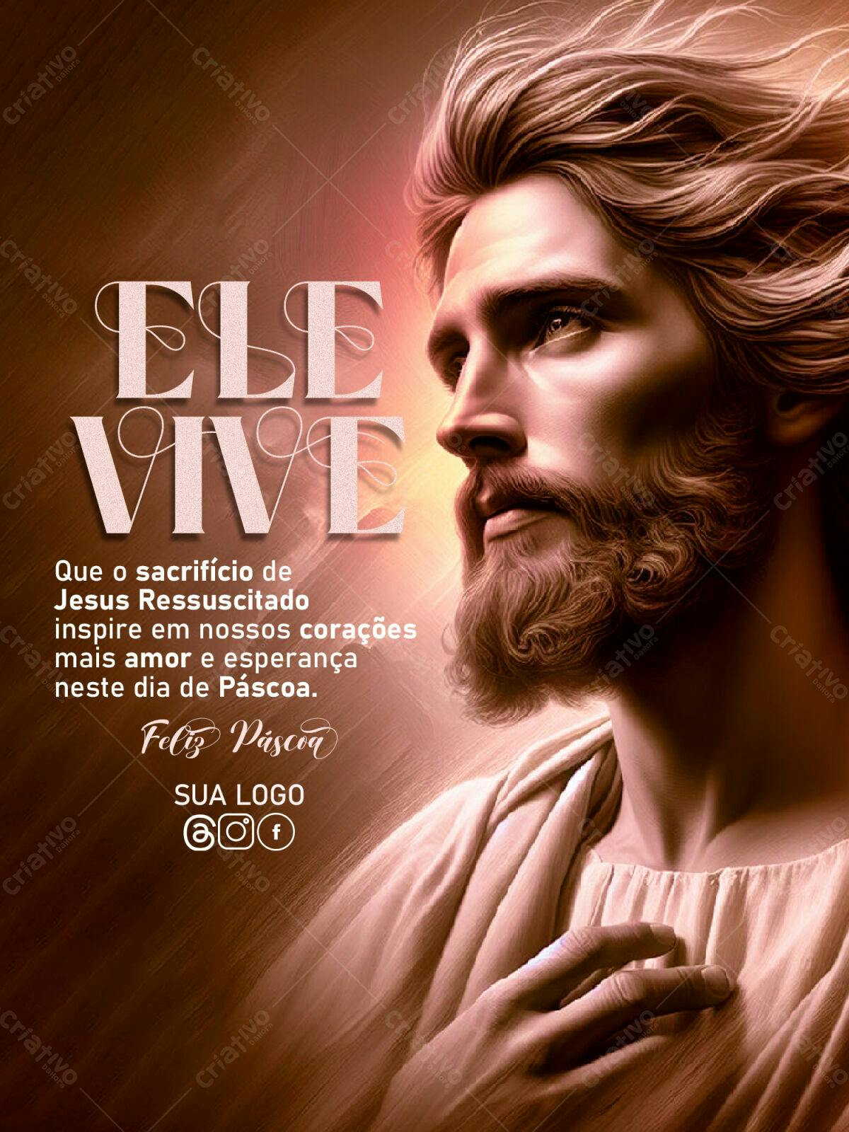 Flyer para Páscoa PSD Editável