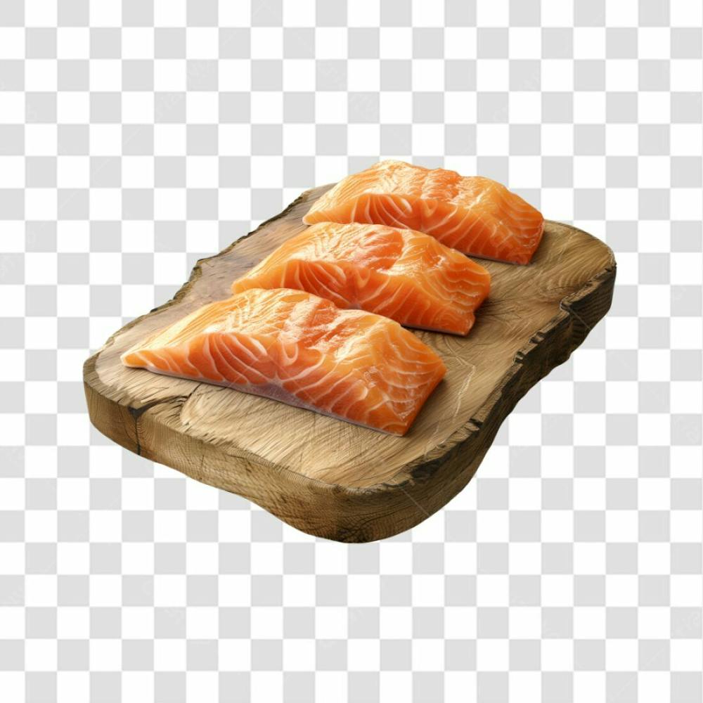 Imagem Salmão Com Tábua Sushi De Madeira Com Fundo Transparente (13)