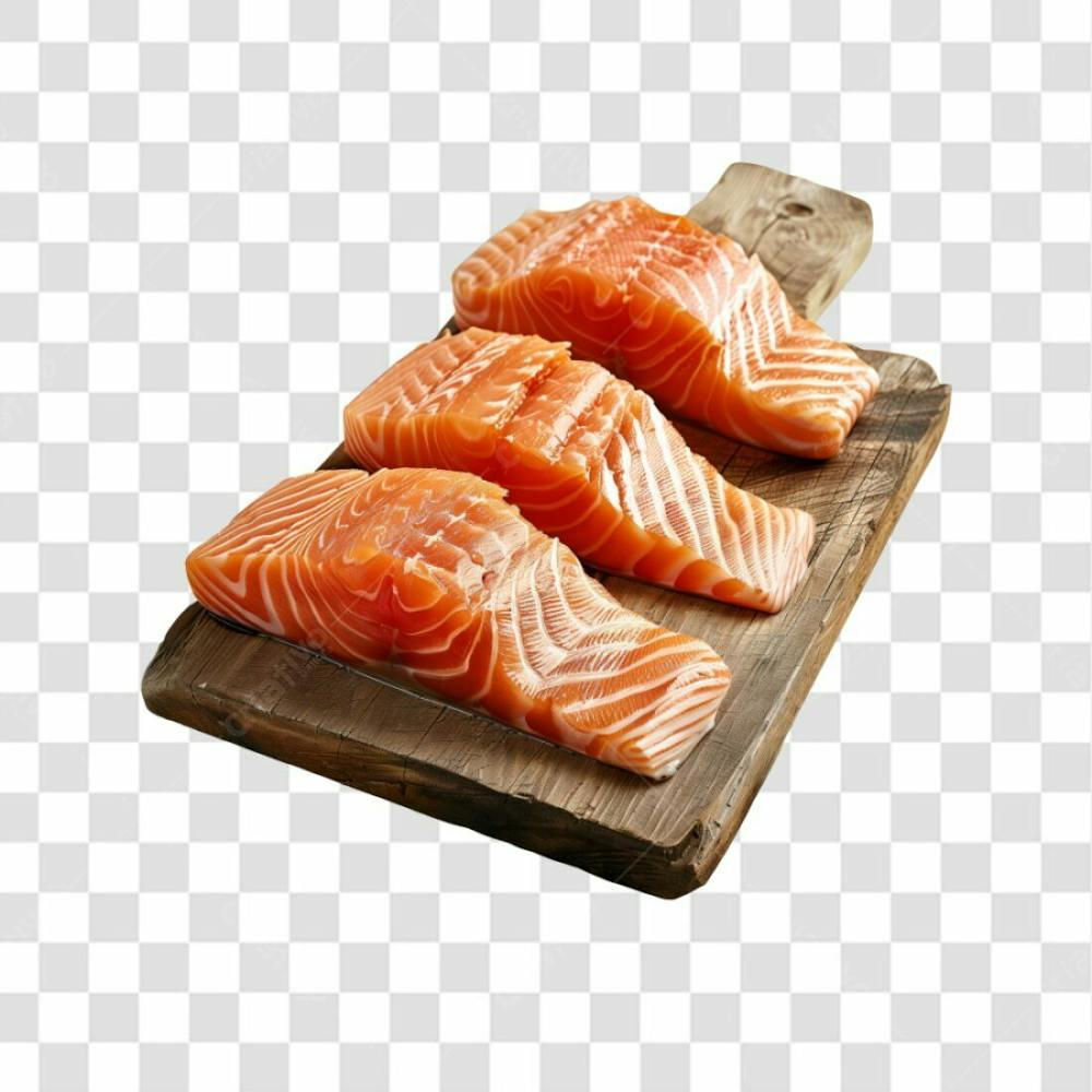 Imagem Salmão Com Tábua Sushi De Madeira Com Fundo Transparente (18)