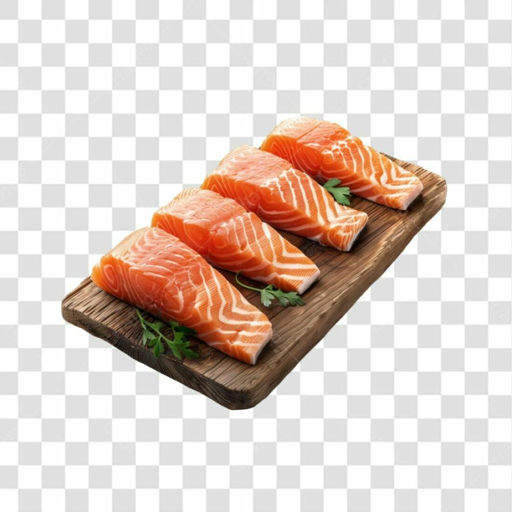 Imagem Salmão Com Tábua Sushi De Madeira Com Fundo Transparente (20)