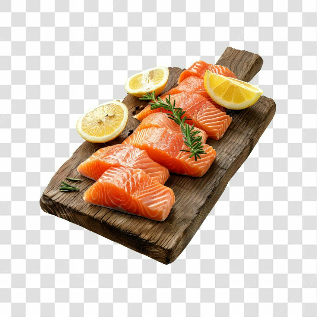 Imagem PNG Salmão Fresco com Fundo Transparente