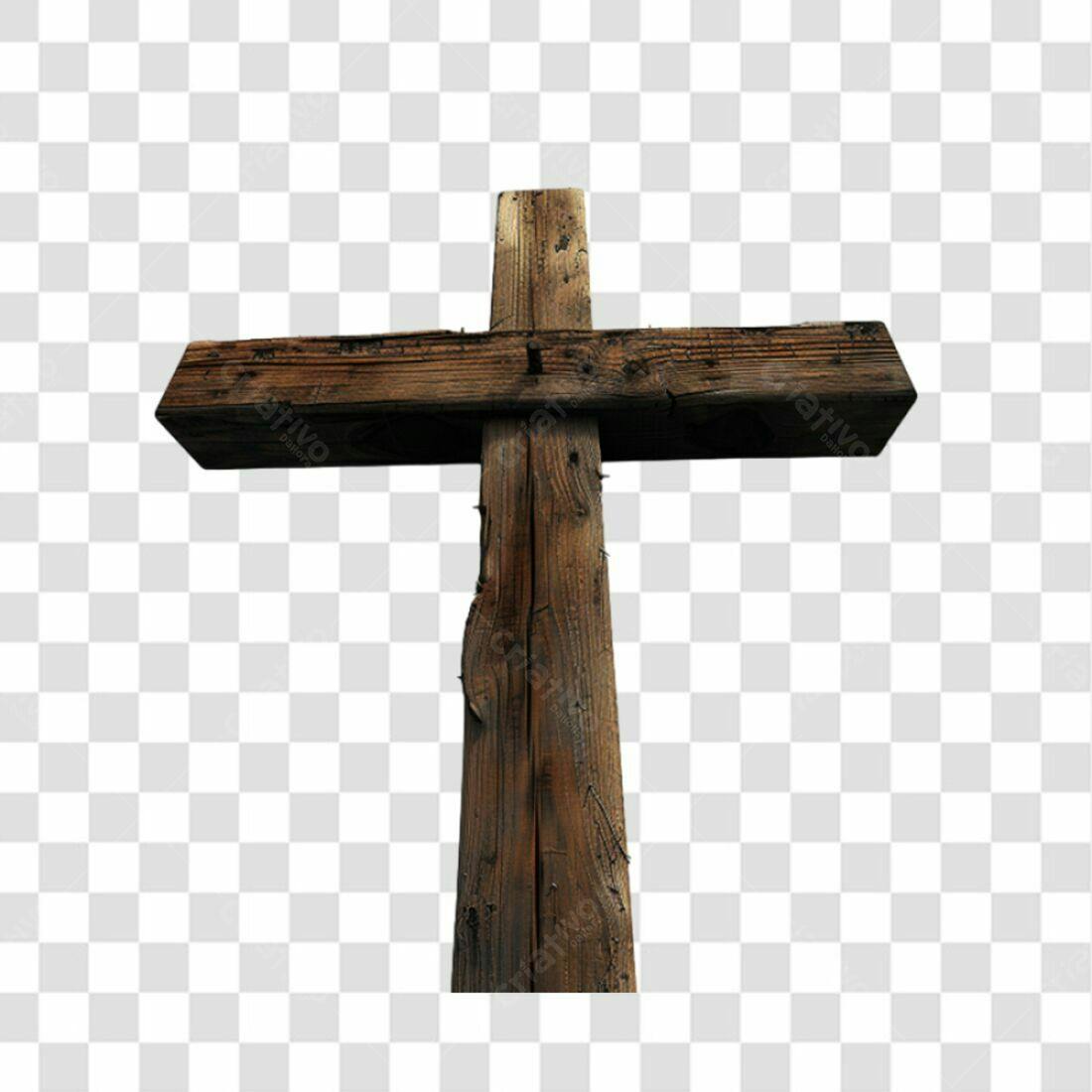 Icone Cruz de Madeira PNG com fundo transparente
