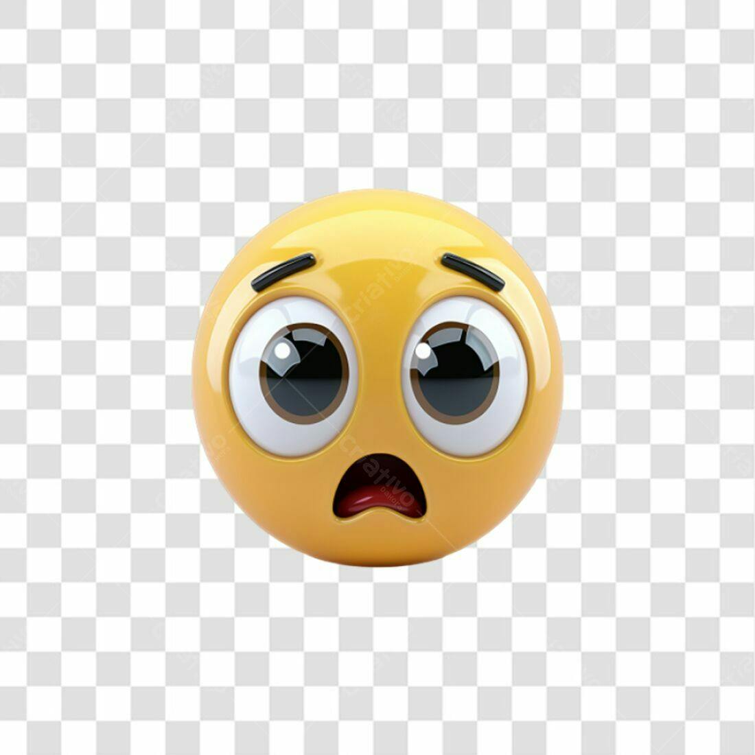 Icone Emoticon Preocupado PNG com fundo transparente