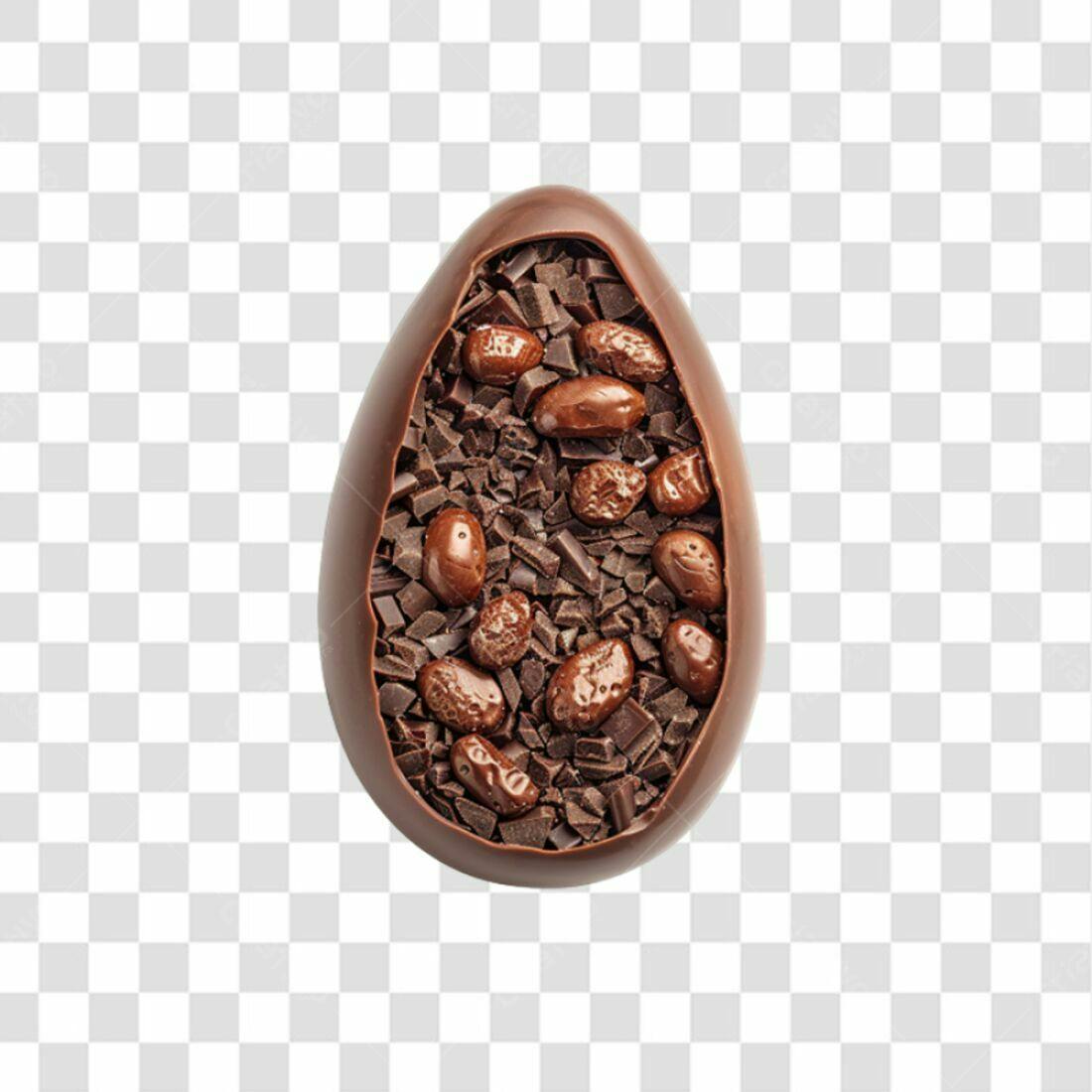 Ovo de Páscoa Chocolate PNG com fundo transparente
