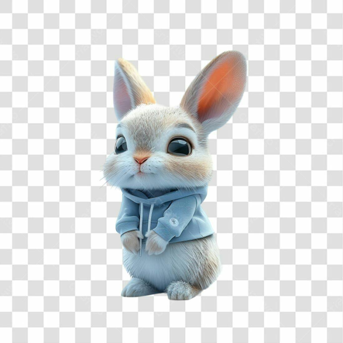 Icone Coelho fofinho em moletom PNG com fundo transparente