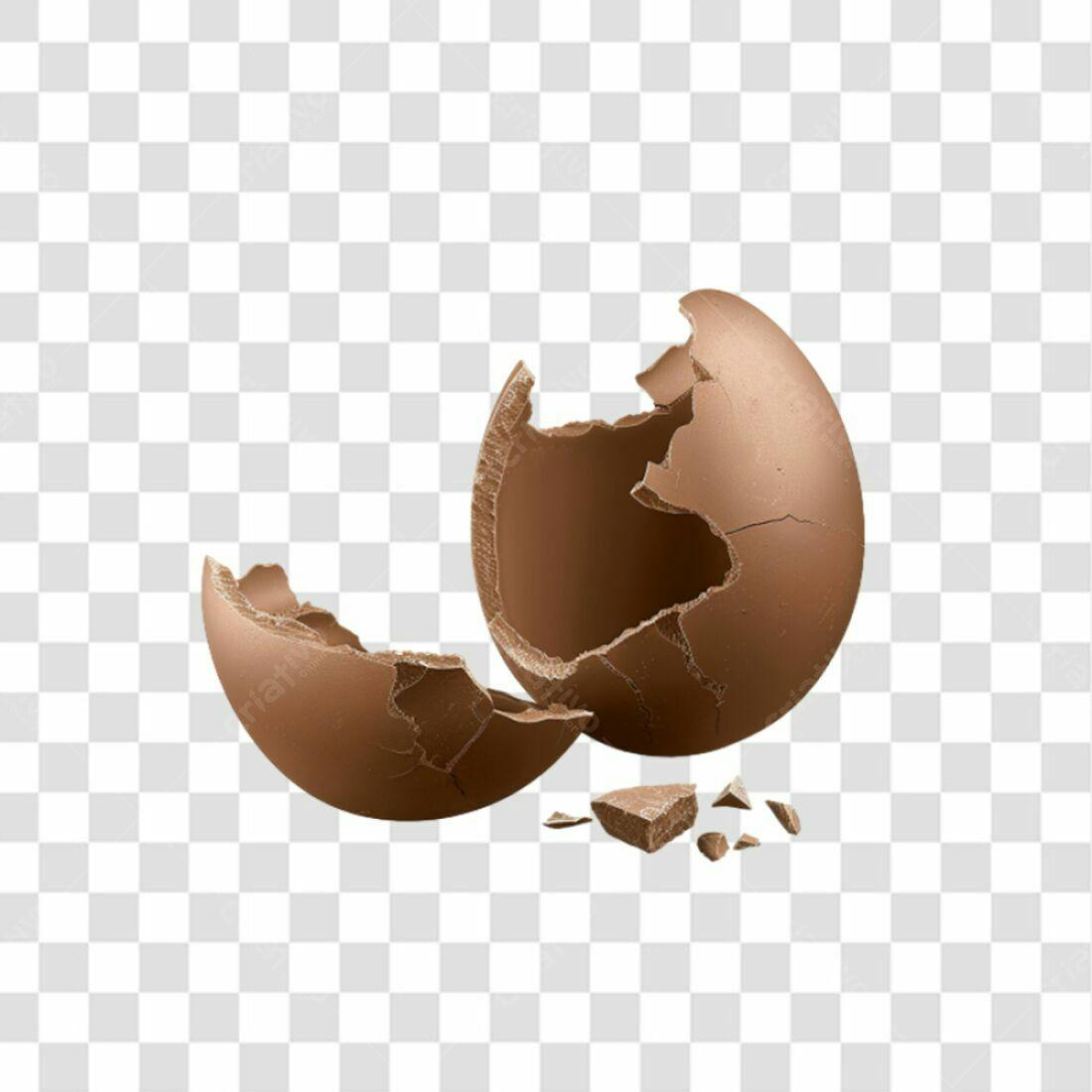 Icone Páscoa Ovo de Chocolate quebrado PNG com fundo transparente