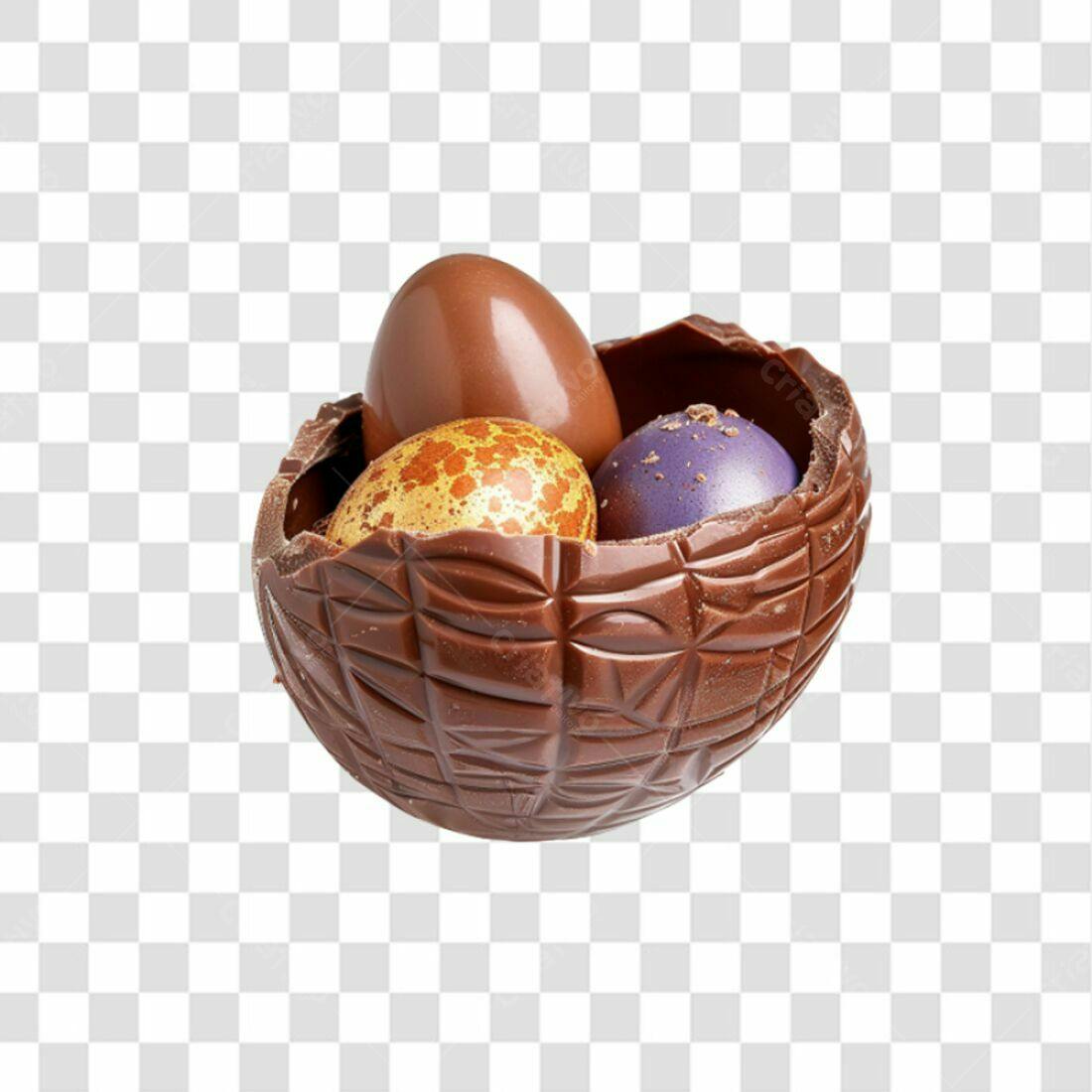 Icone Páscoa Ovos de Chocolate PNG com fundo transparente