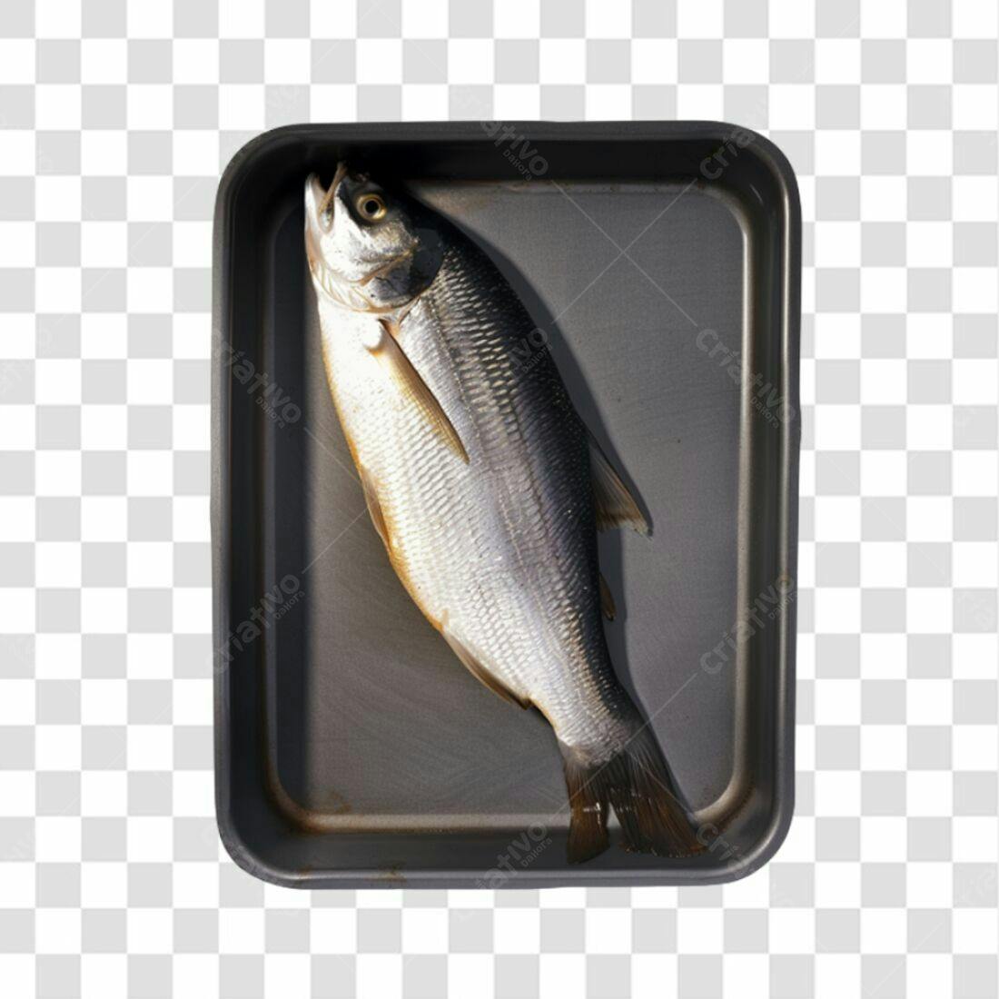 Imagem Peixe assado em forma PNG com fundo transparente