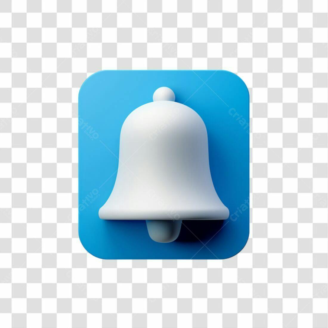 Icone Notificação Sino Azul PNG com fundo transparente