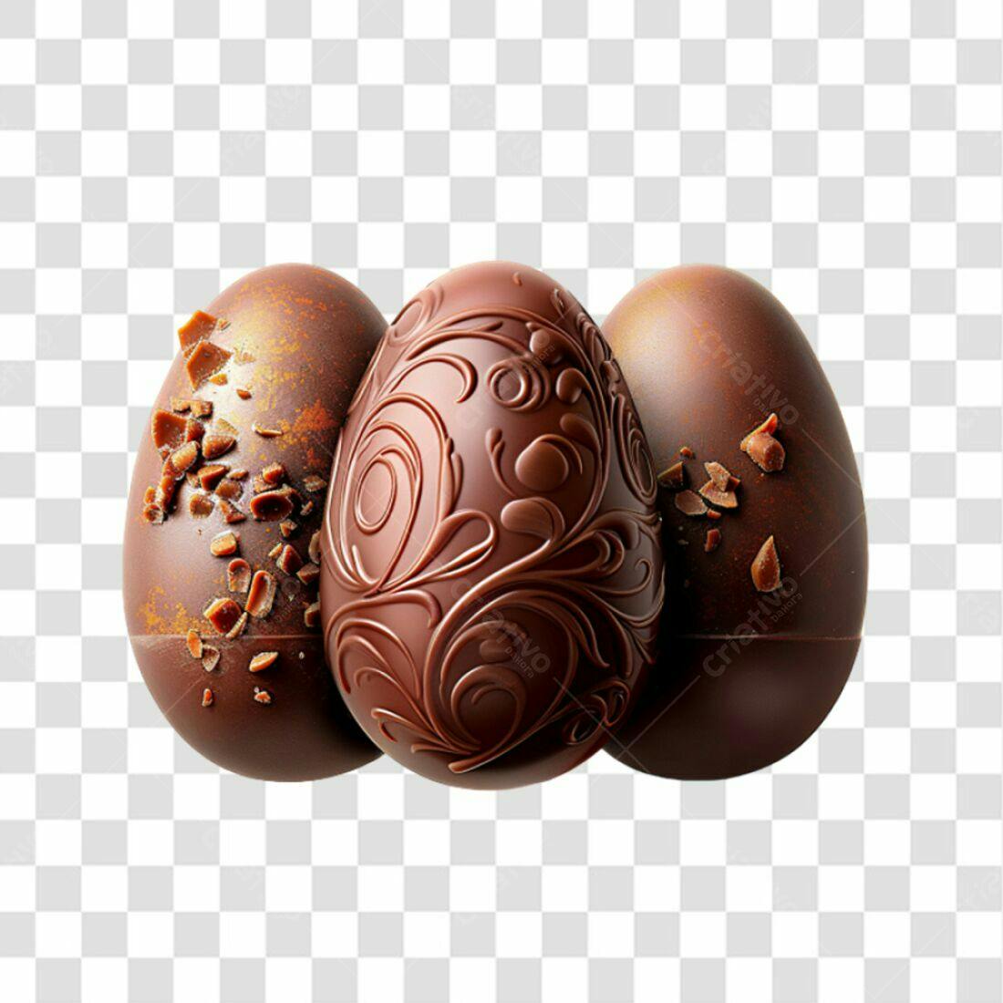 Icone Páscoa Ovos de Chocolate PNG com fundo transparente