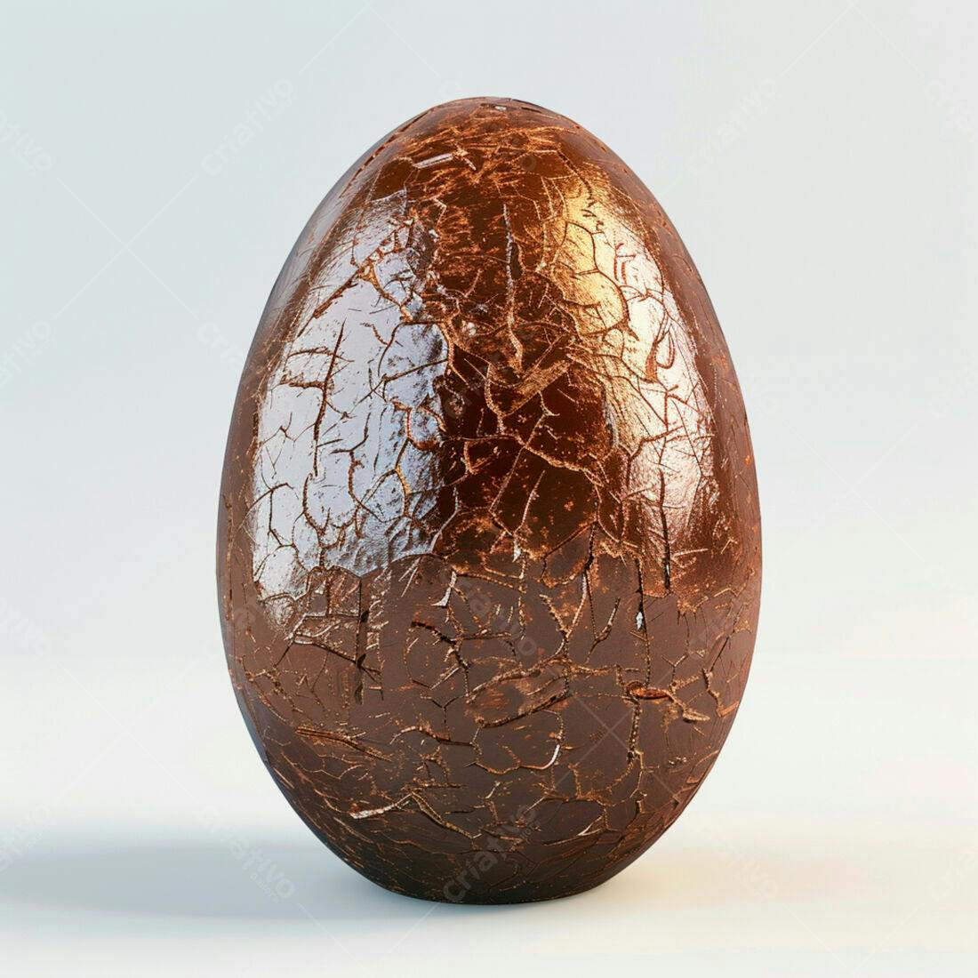 Ovo de chocolate rachado marrom