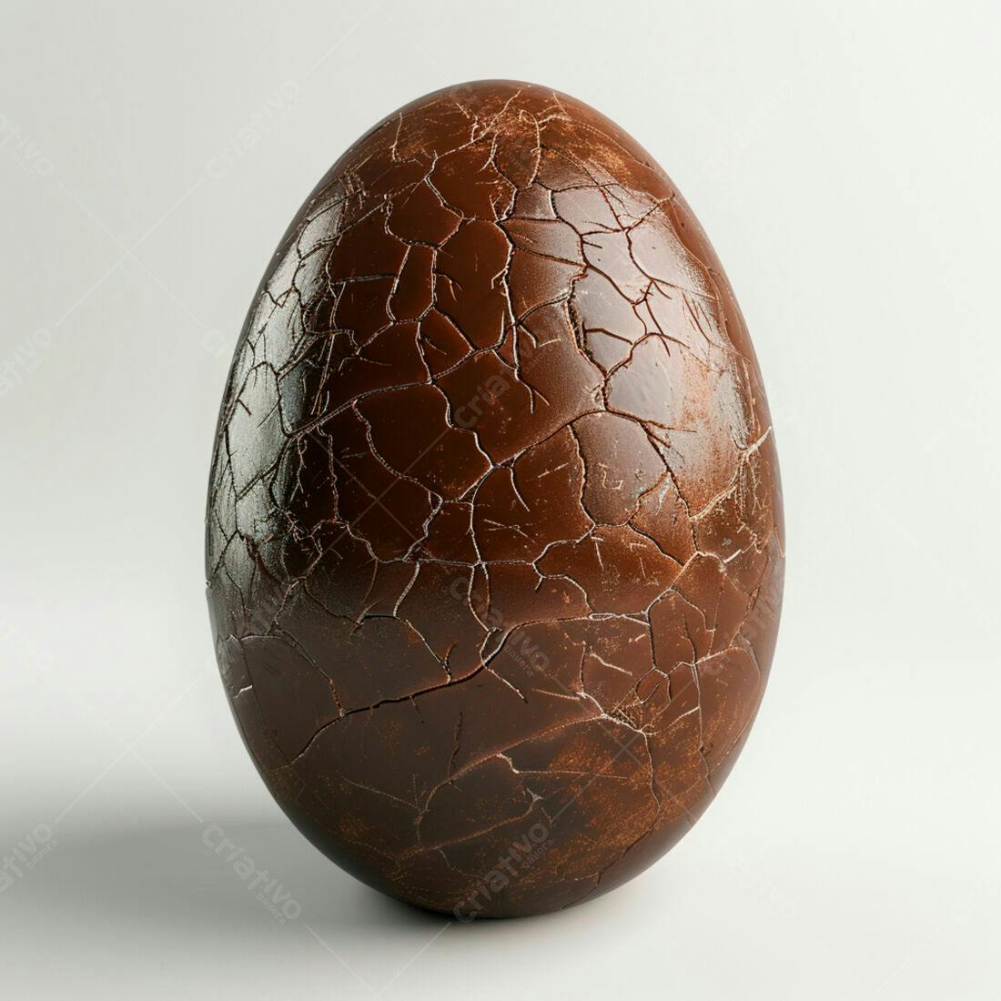 Ovo de chocolate rachado marrom