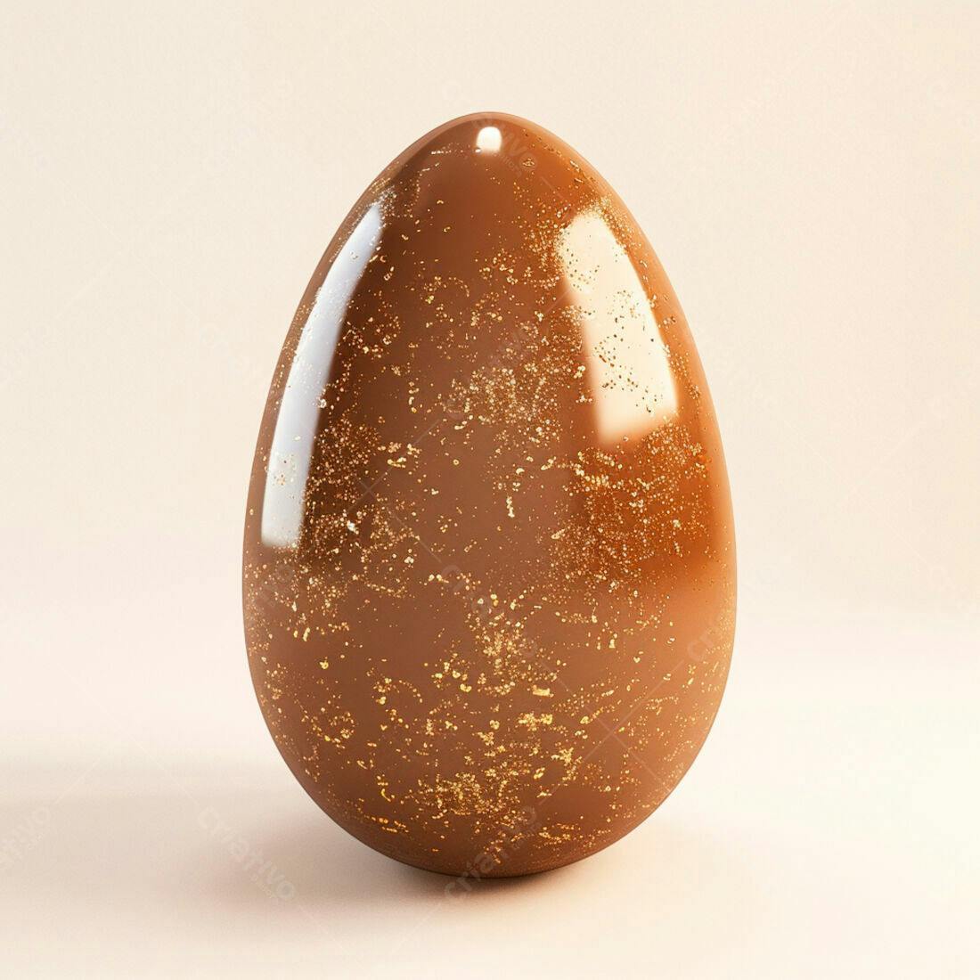 Ovo de Chocolate com Glitter Dourado
