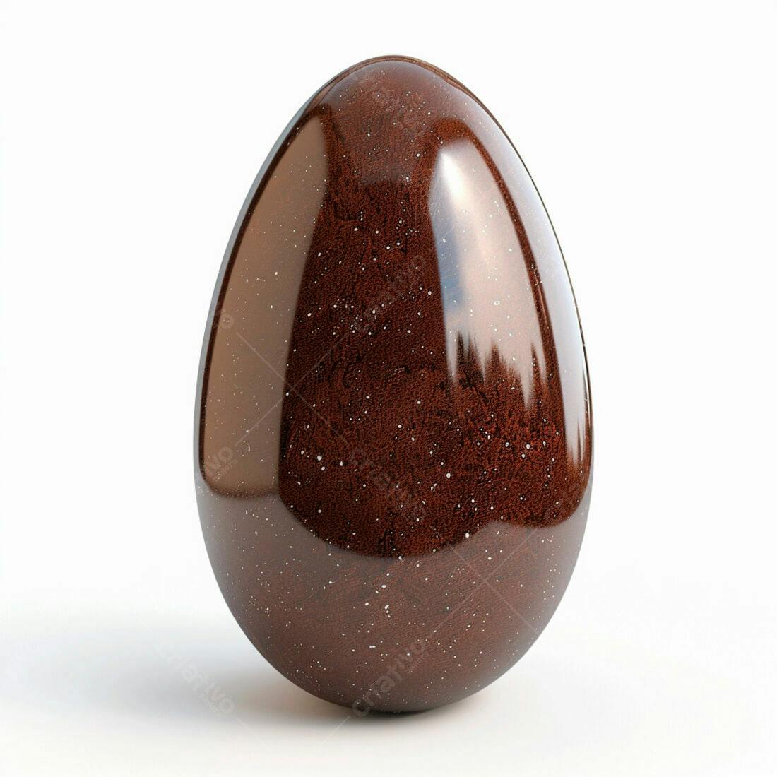 Ovo de chocolate marrom com glitter