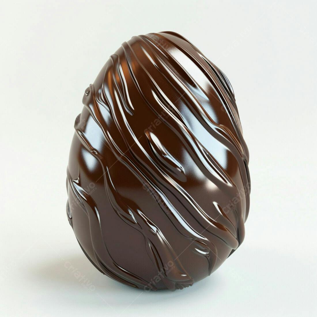 Ovo de chocolate marrom texturado