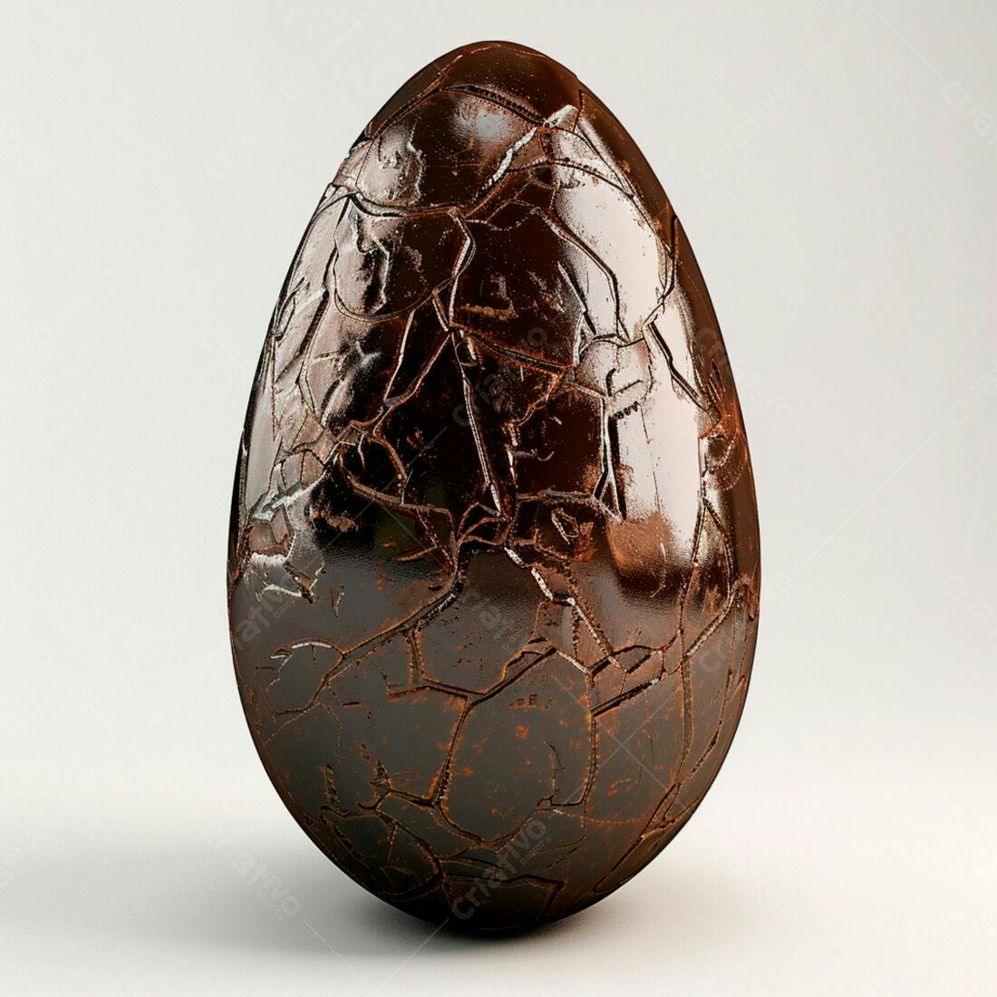Ovo de chocolate rachado marrom escuro