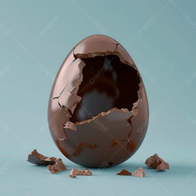 Ovo De Chocolate Quebrado 3D De Páscoa 8