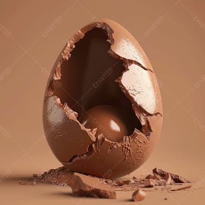 Ovo De Chocolate Quebrado 3D De Páscoa 9