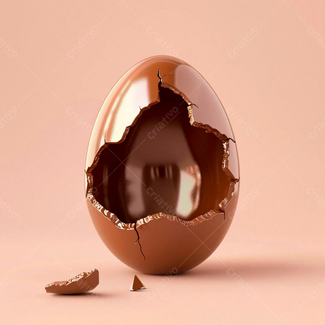 Ovo de chocolate rachado Páscoa