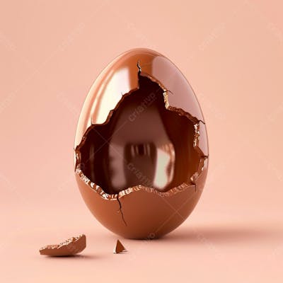 Ovo De Chocolate Quebrado 3D De Páscoa 11