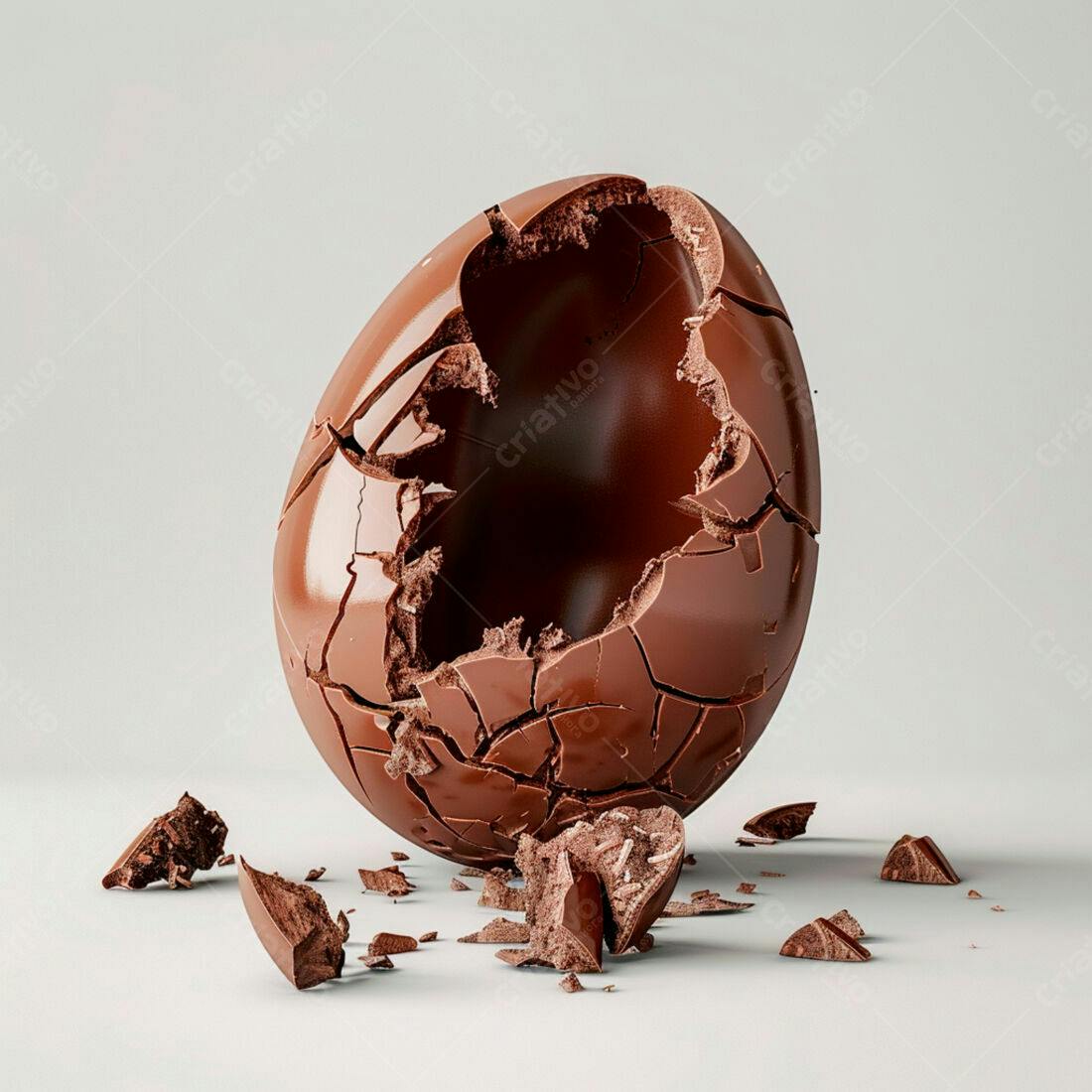 Ovo de chocolate quebrado Páscoa