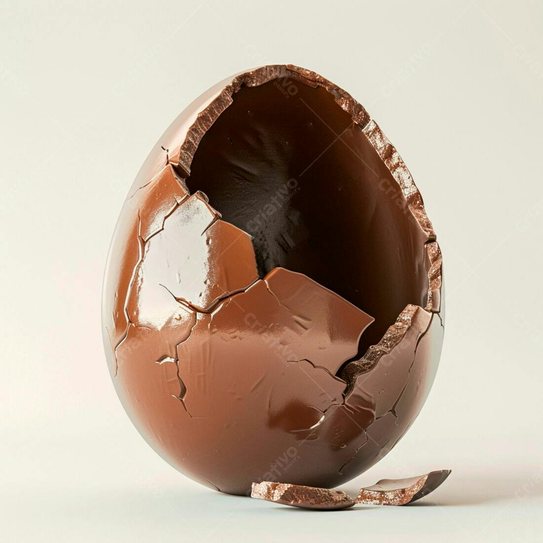 Ovo de chocolate partido Páscoa
