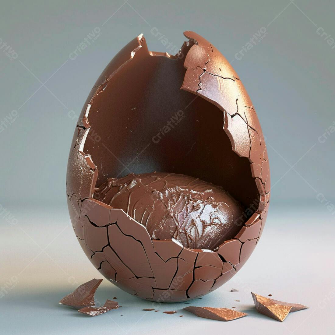 Ovo de Chocolate rachado Páscoa