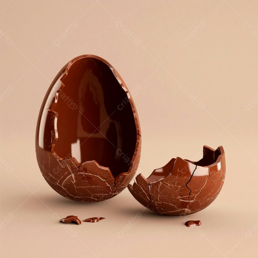 Ovo de chocolate quebrado Páscoa