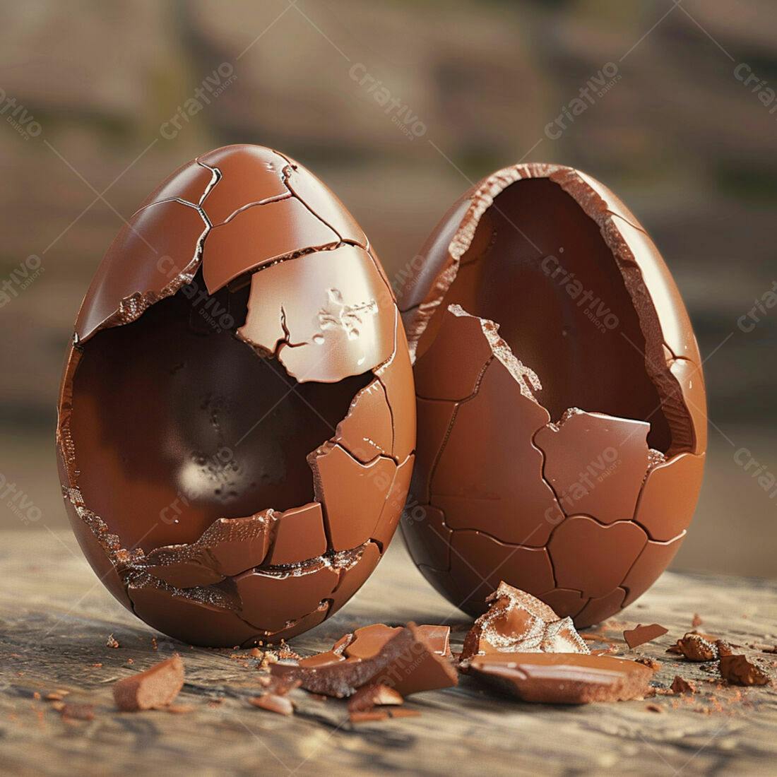 Ovos de Chocolate Partidos em Madeira
