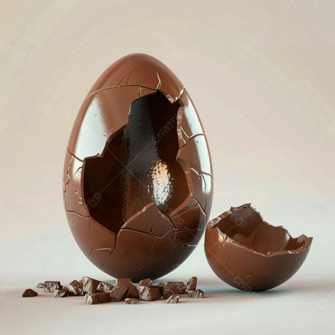 Ovo de chocolate rachado Páscoa
