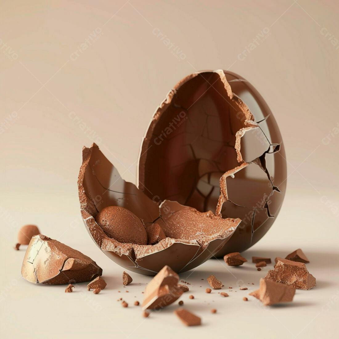 Ovo de Chocolate Quebrado em pedaços