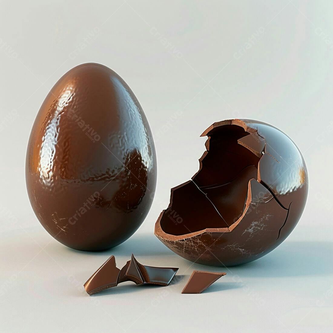 Ovo de chocolate partido Páscoa