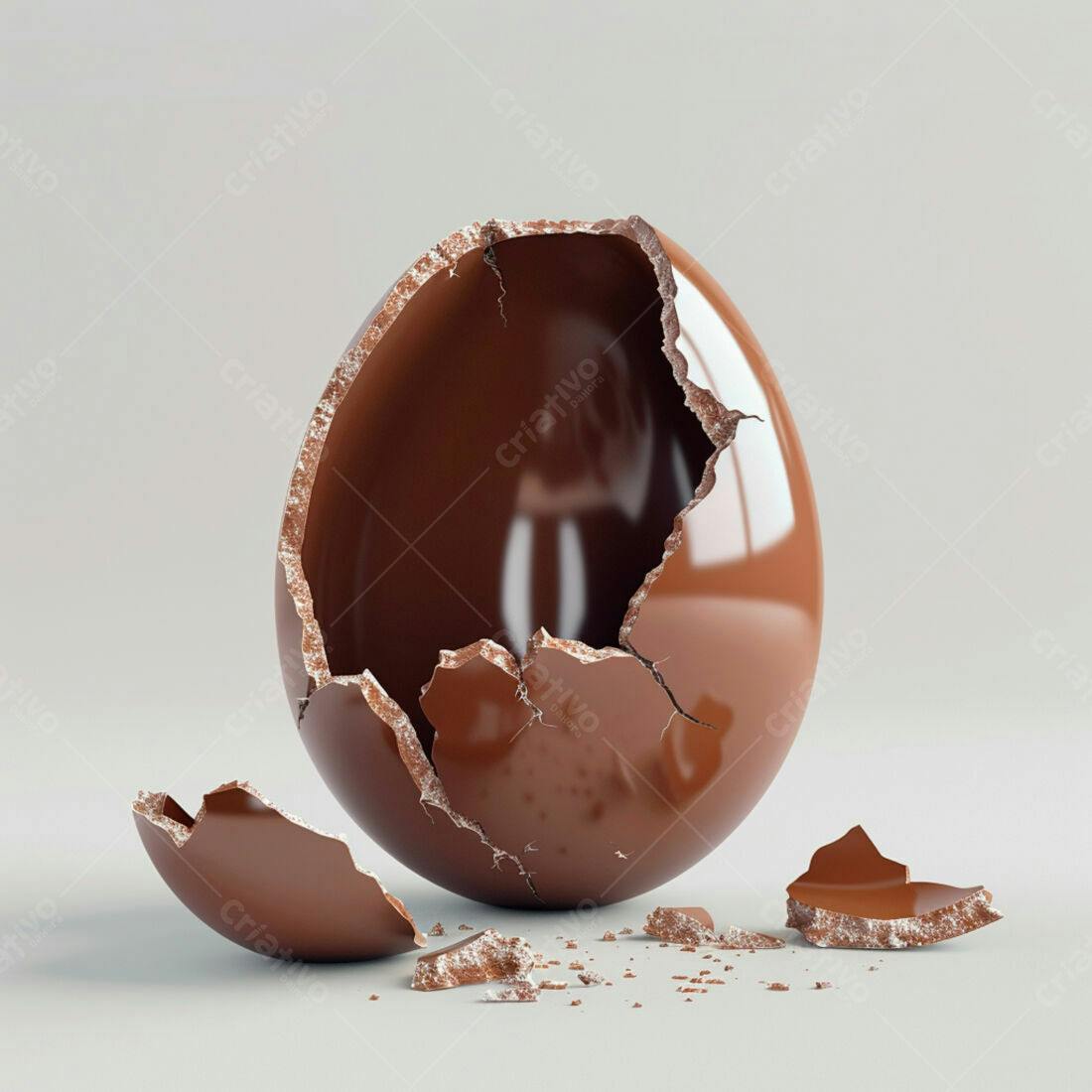 Ovo de chocolate partido
