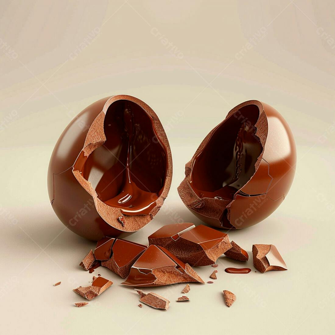 Ovo de Chocolate Quebrado em pedaços