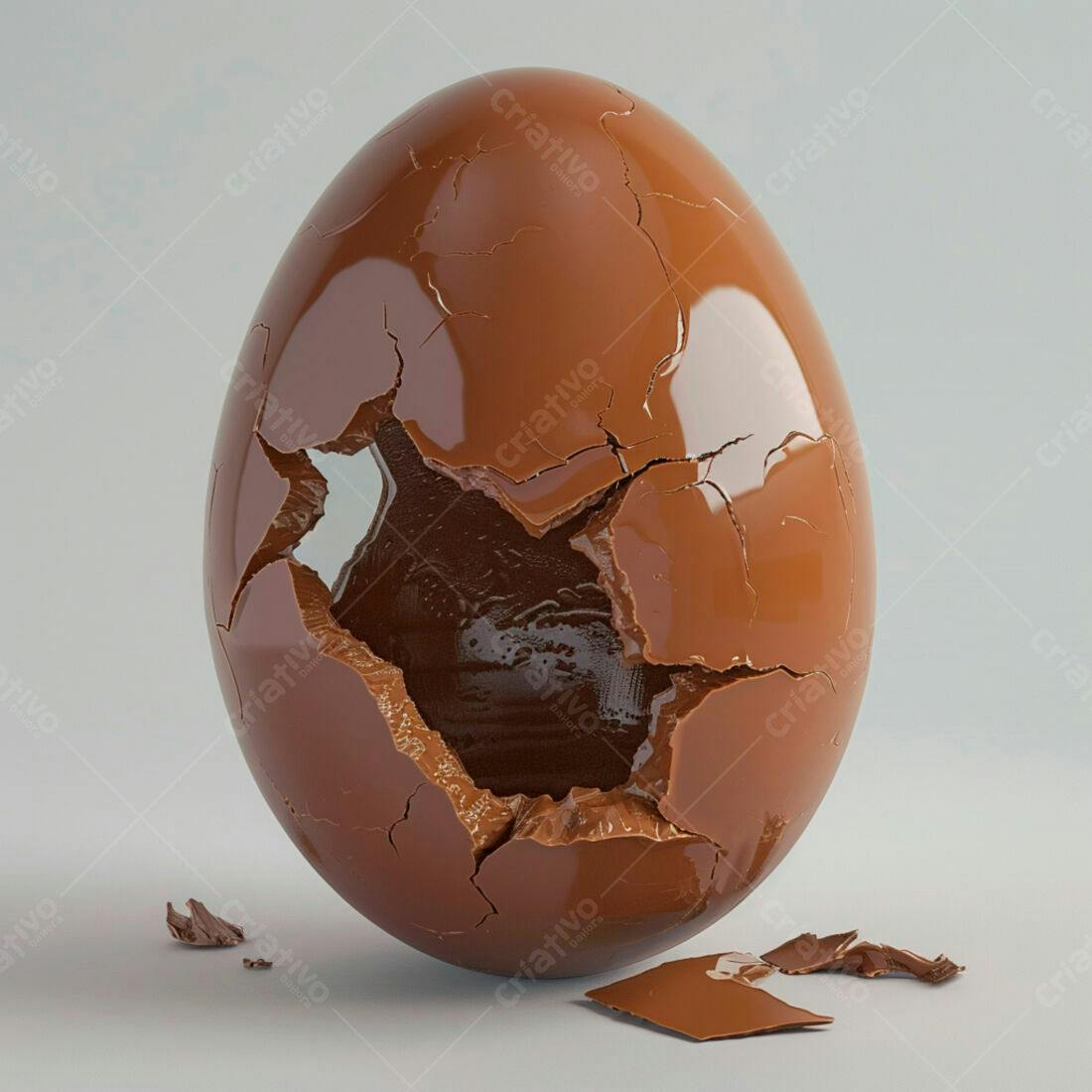 Ovo de chocolate rachado Páscoa