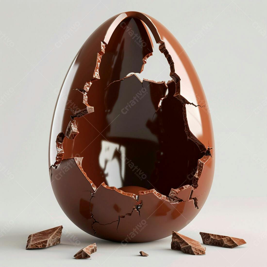 Ovo de chocolate rachado Páscoa