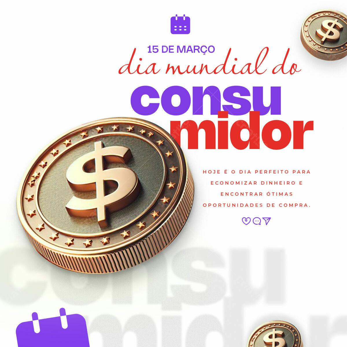 Post para Dia Mundial do Consumidor PSD Editável