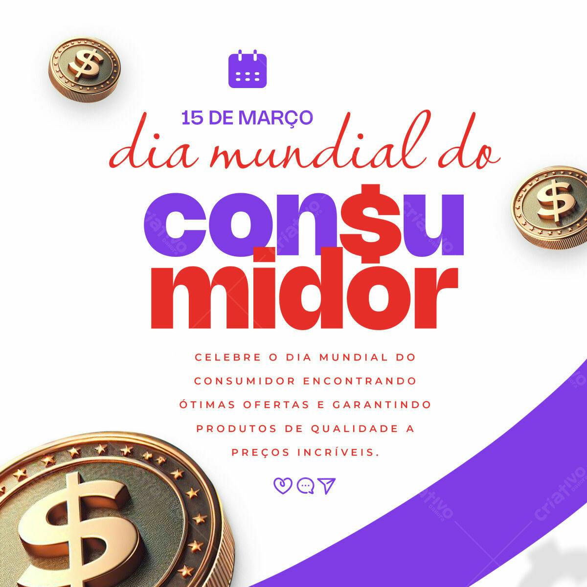 Post para Dia Mundial do Consumidor PSD Editável