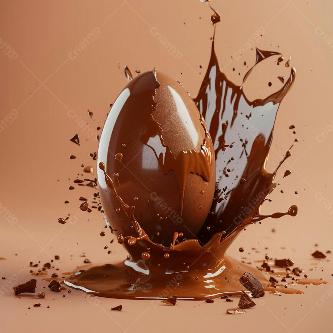 Ovo de Chocolate em Gotas Marrons