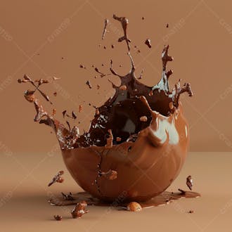 Ovo de páscoa de chocolate quebrado com chocolate derretido e salpicos de chocolate 20