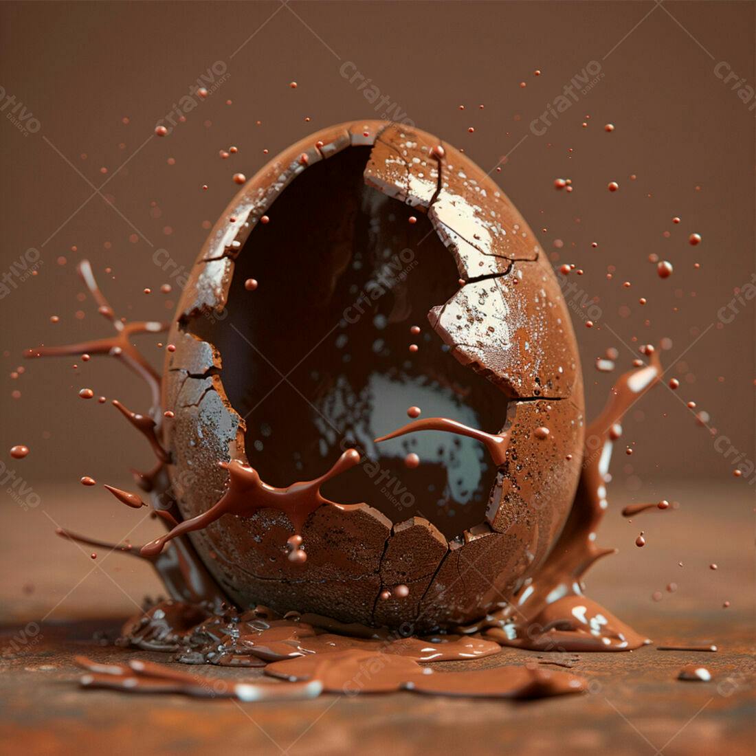 Ovo de Chocolate Quebrado com Gotas