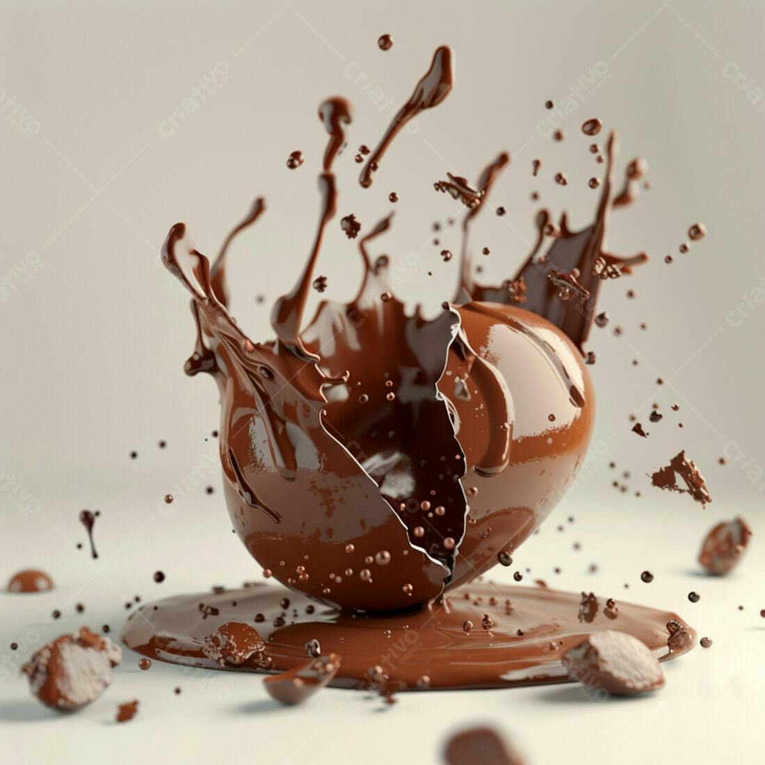 Chocolate derretendo em explosão