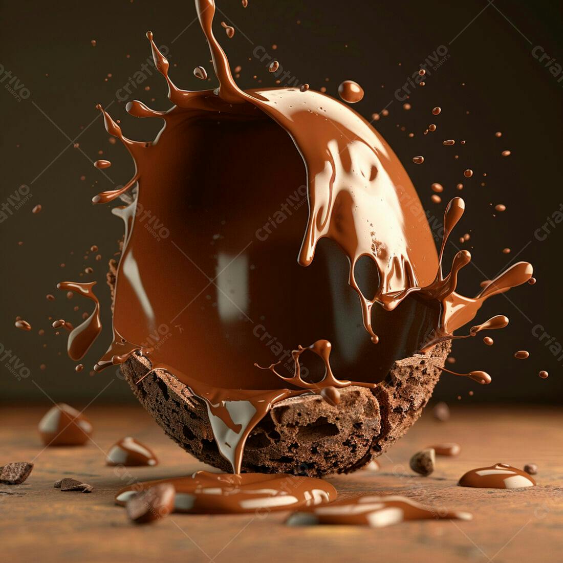 Ovo de Chocolate Derretendo em Gotas