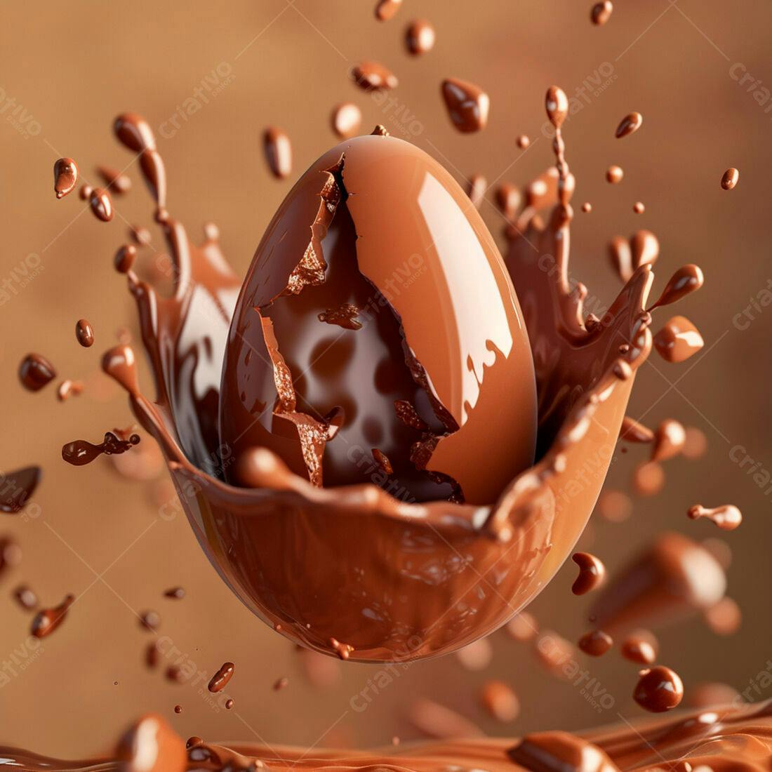 Ovo de Chocolate Quebrado em Gotas