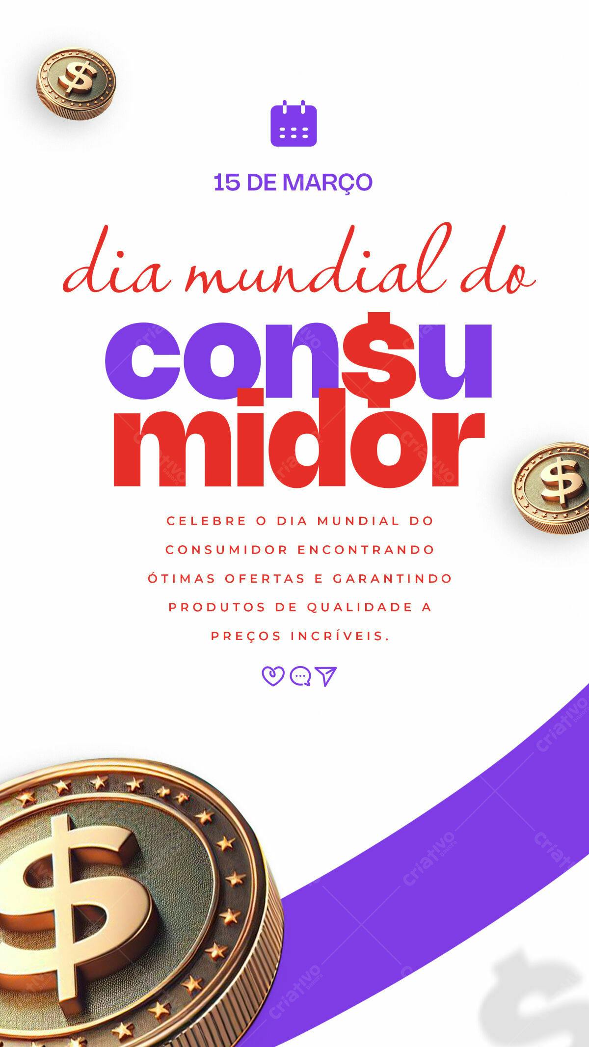 Flyer Dia Mundial do Consumidor PSD Editável