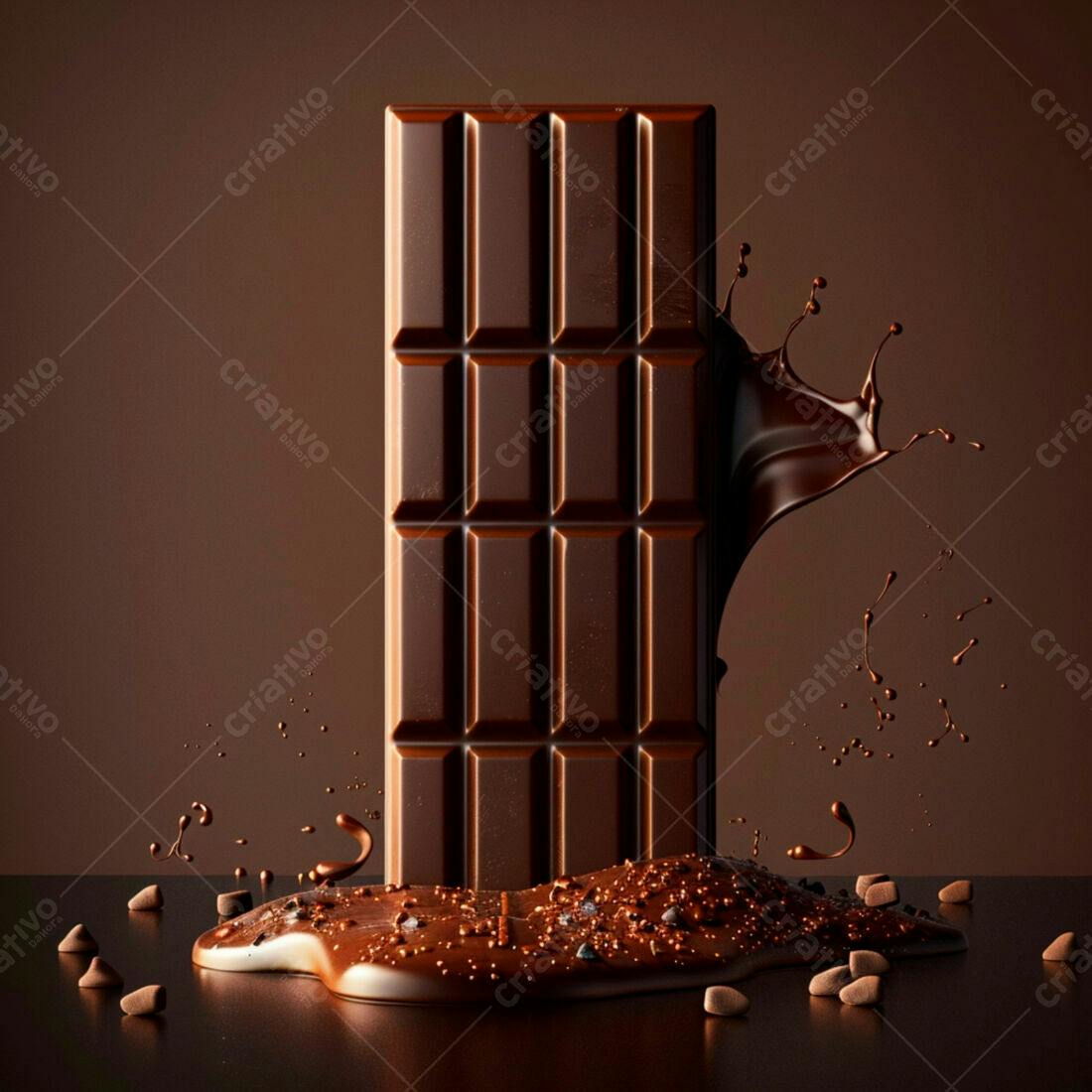 Barra de chocolate derretendo