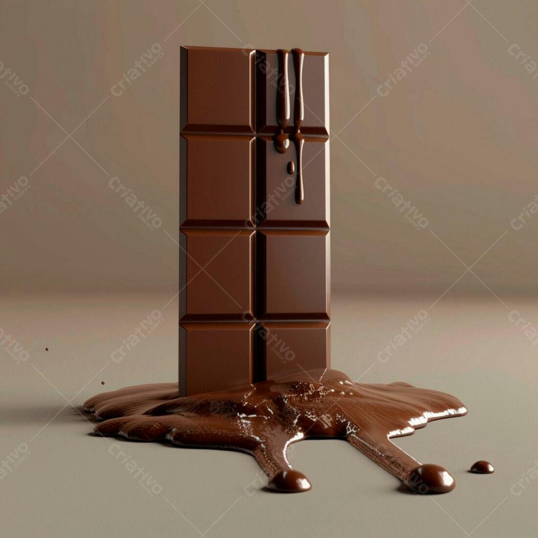 Barra de chocolate derretendo